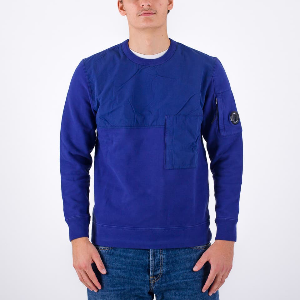 Diagonal Fleece Mixed Utility Sweatshirt - 1