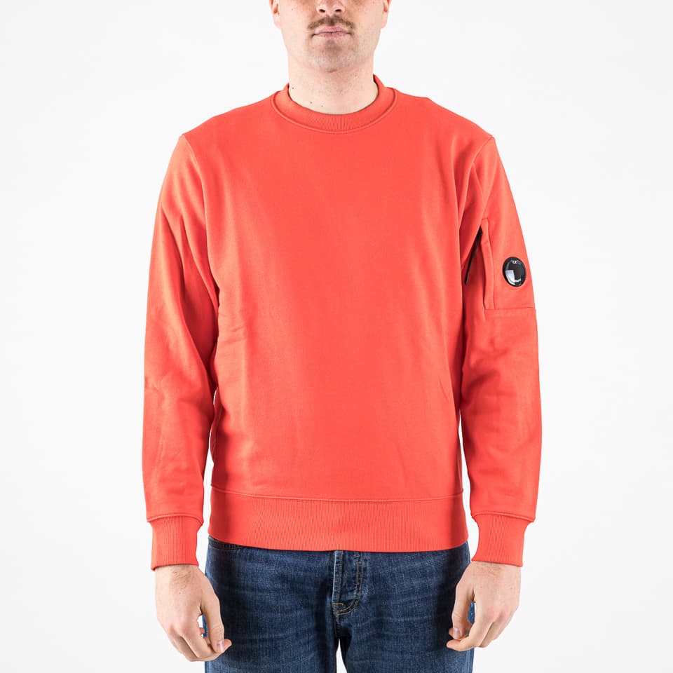 Diagonal Raised Fleece Crew Neck Lens Sweatshirt - 1