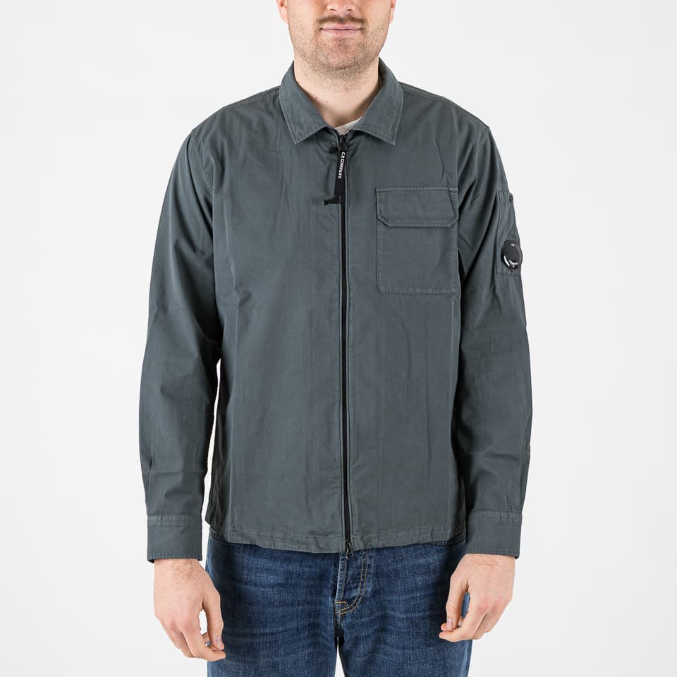 Organic Gabardine Zipped Lens Overshirt - C.P. Company - Giacche