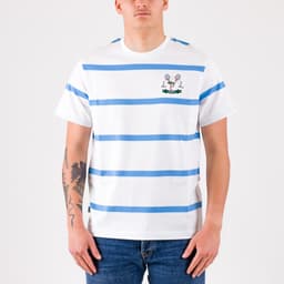 Tennis Embroidered Crew Neck Striped Cotton Jersey T-Shirt - 1