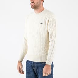 Thick Carded Wool Cable Sweater - 3