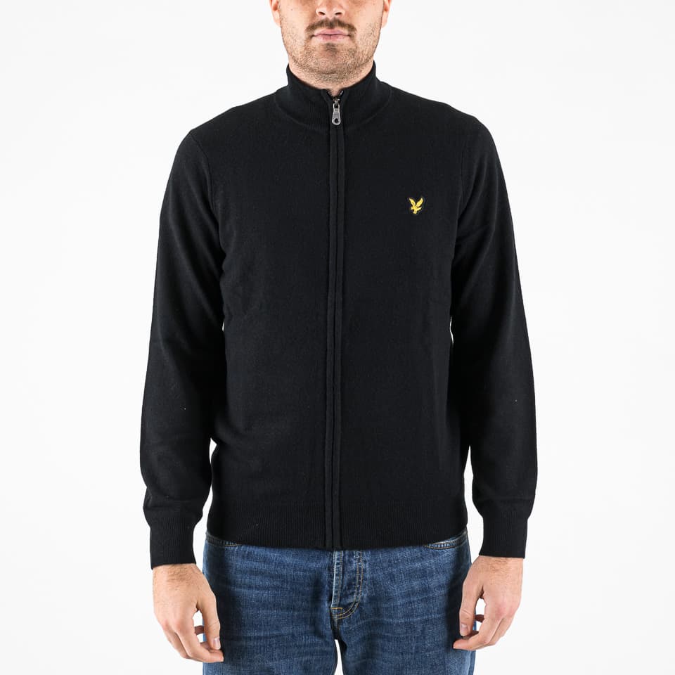 Lambswool Blend Zip Through Cardigan - 1