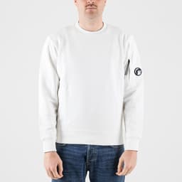 Diagonal Raised Fleece Crew Neck Lens Sweatshirt - 1