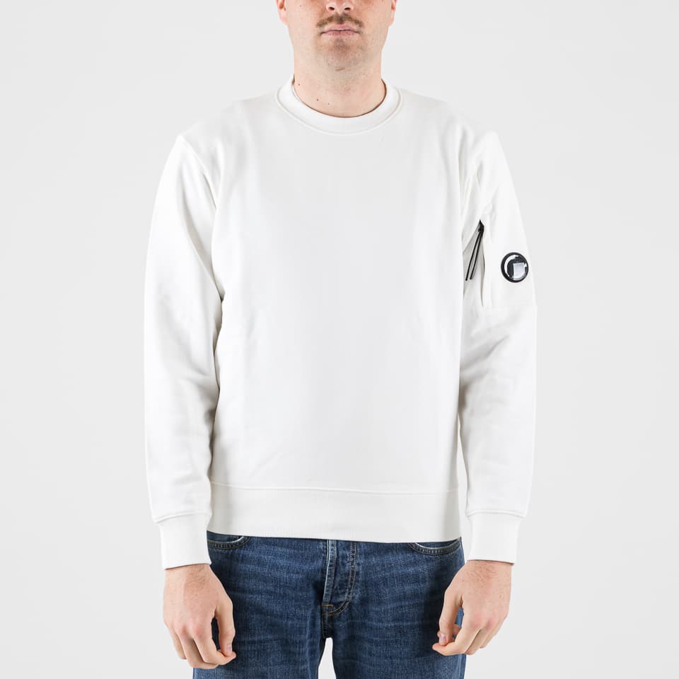 Diagonal Raised Fleece Crew Neck Lens Sweatshirt - 1