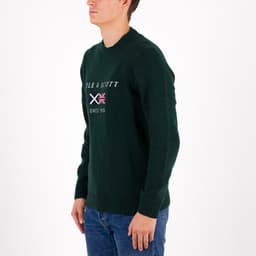 Flag Knitted Embroidered Crew Neck Jumper - 2