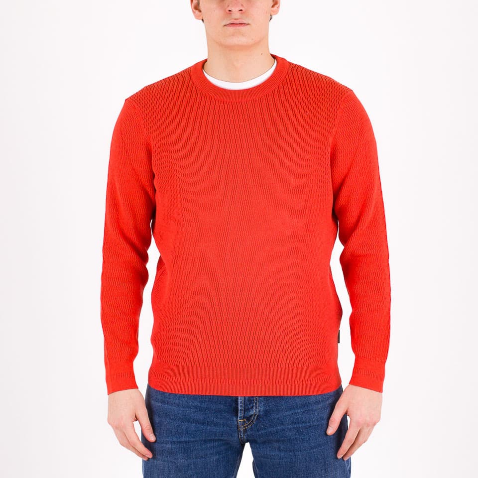 Textured Crew Neck Jumper - 1