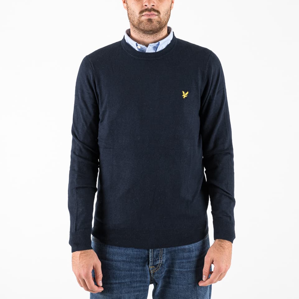 Cotton Merino Crew Neck Jumper - 1