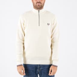 Waffle Stitch Half Zip Jumper - 1