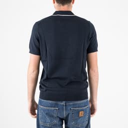 Tipped Knitted Open Collar Polo Shirt - 4