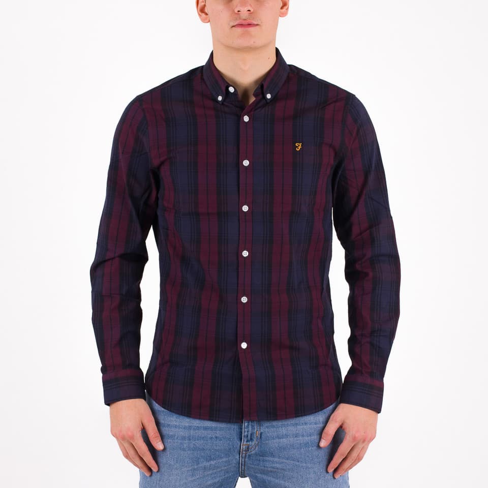 Brewer Tartan Slim Fit Oxford Shirt - 1