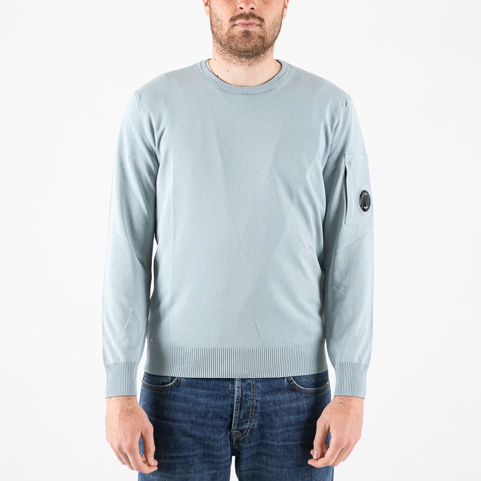 Cotton Crepe Crewneck Lens Knit - 1