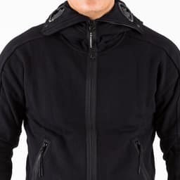 Diagonal Raised Fleece Zipped Goggle Hoodie - 6