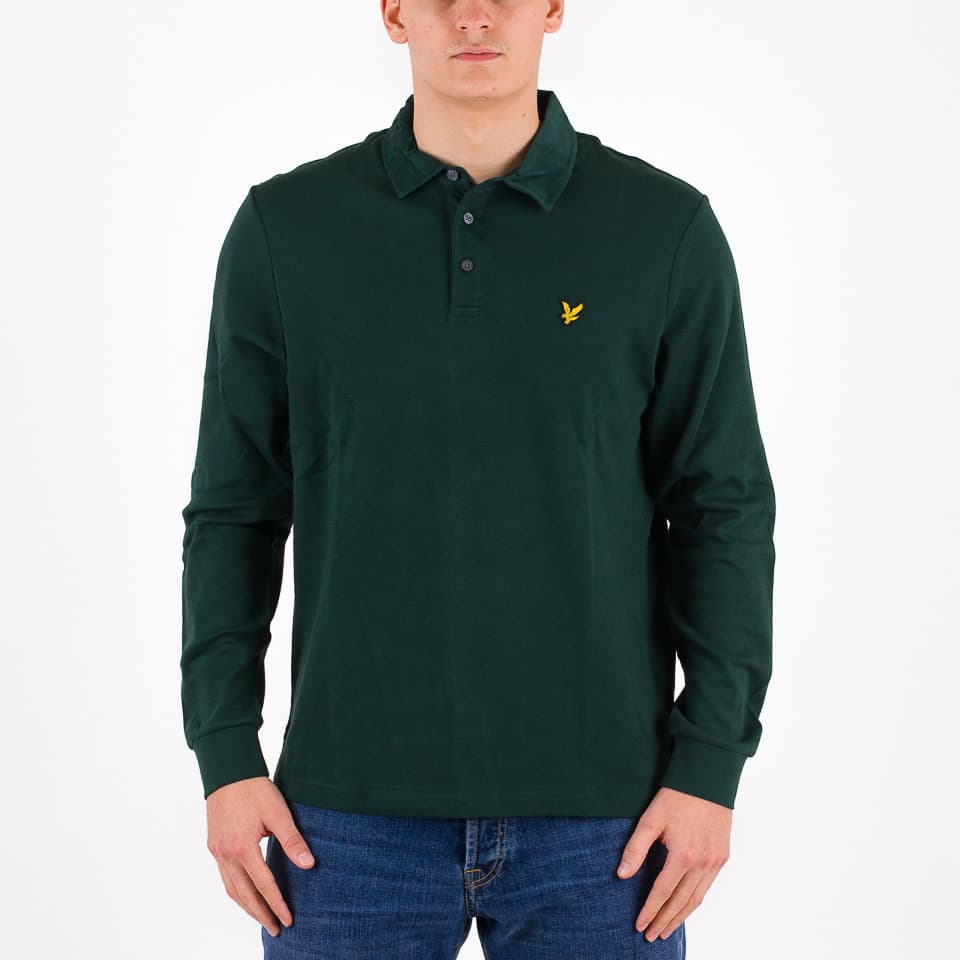 Long Sleeve Polo Shirt With Cord Collar - 1