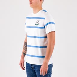 Tennis Embroidered Crew Neck Striped Cotton Jersey T-Shirt - 2