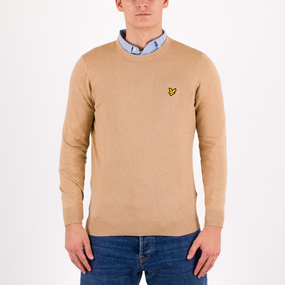 Cotton Merino Crew Neck Jumper - 1