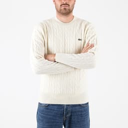 Thick Carded Wool Cable Sweater - 2