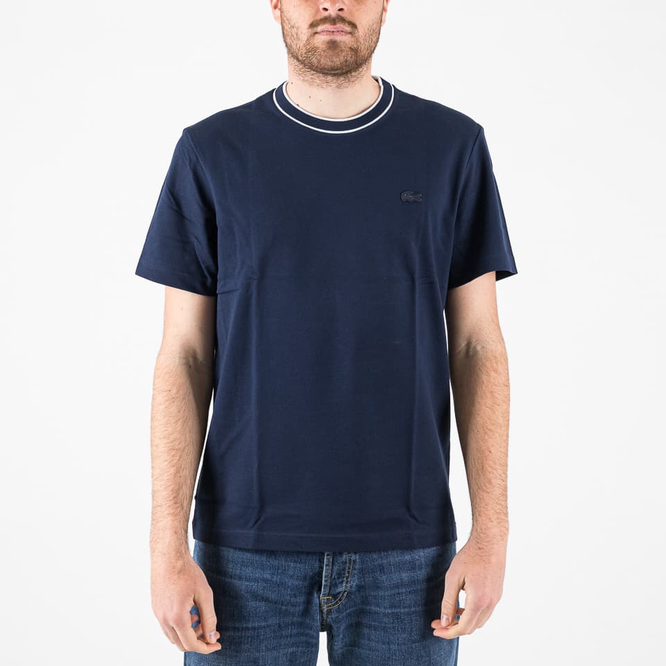 Stretch piqué Tipped T-Shirt - 1