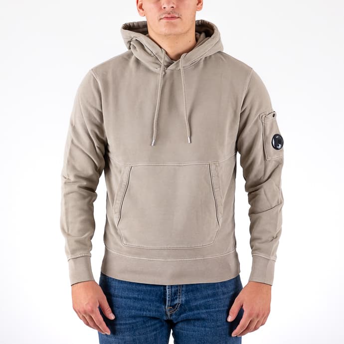 Brushed & Emerized Diagonal Fleece Hoodie - 1