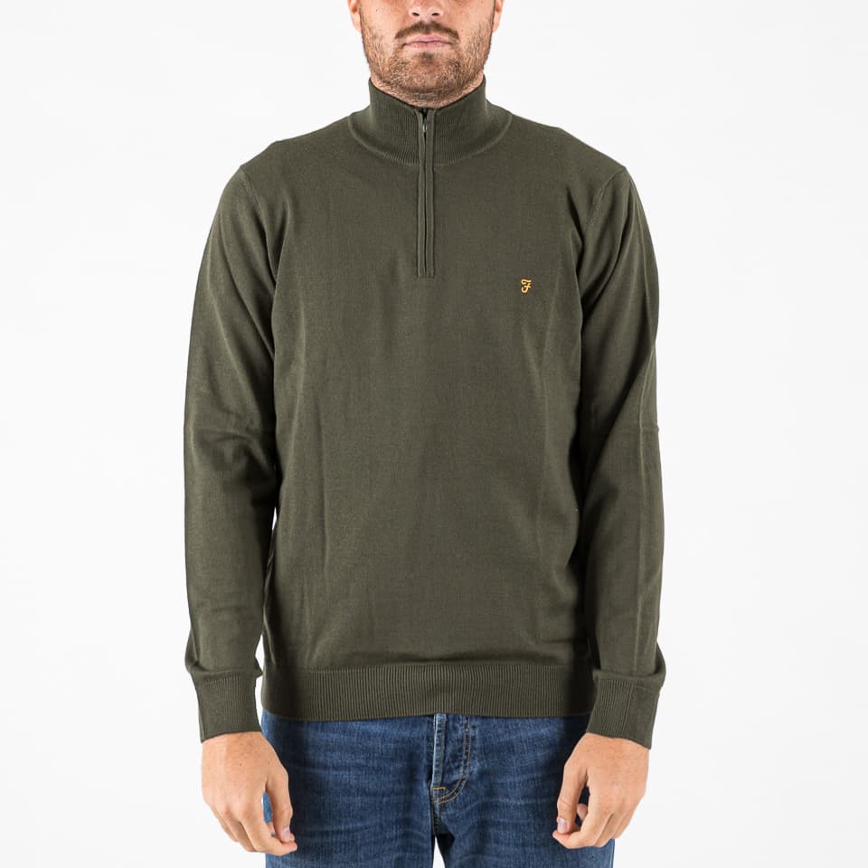 Redchurch 1/4 Zip Merino Wool Jumper - Farah - Jumpers & Sweaters