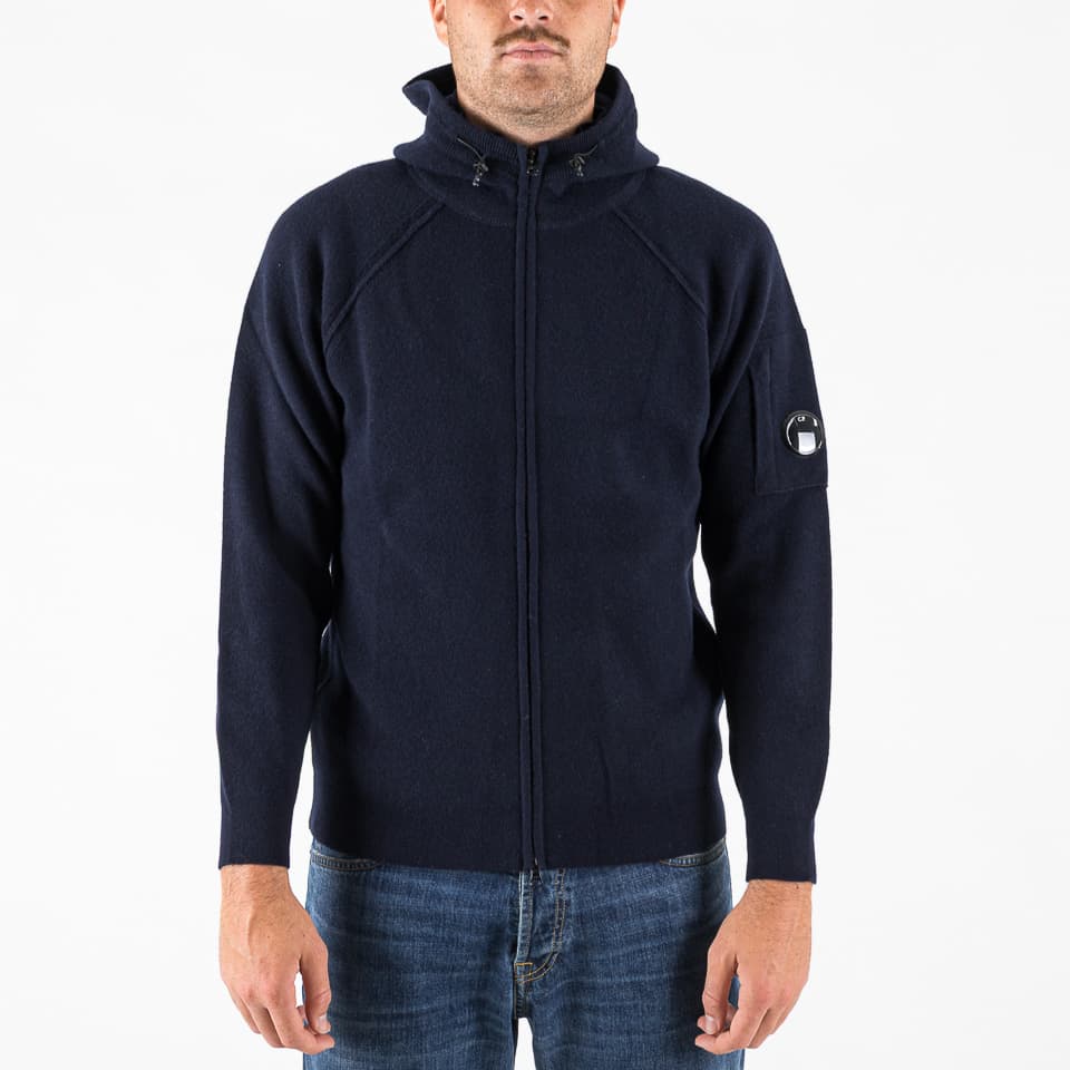Lambswool GRS Hooded Full Zip Sweater - 1